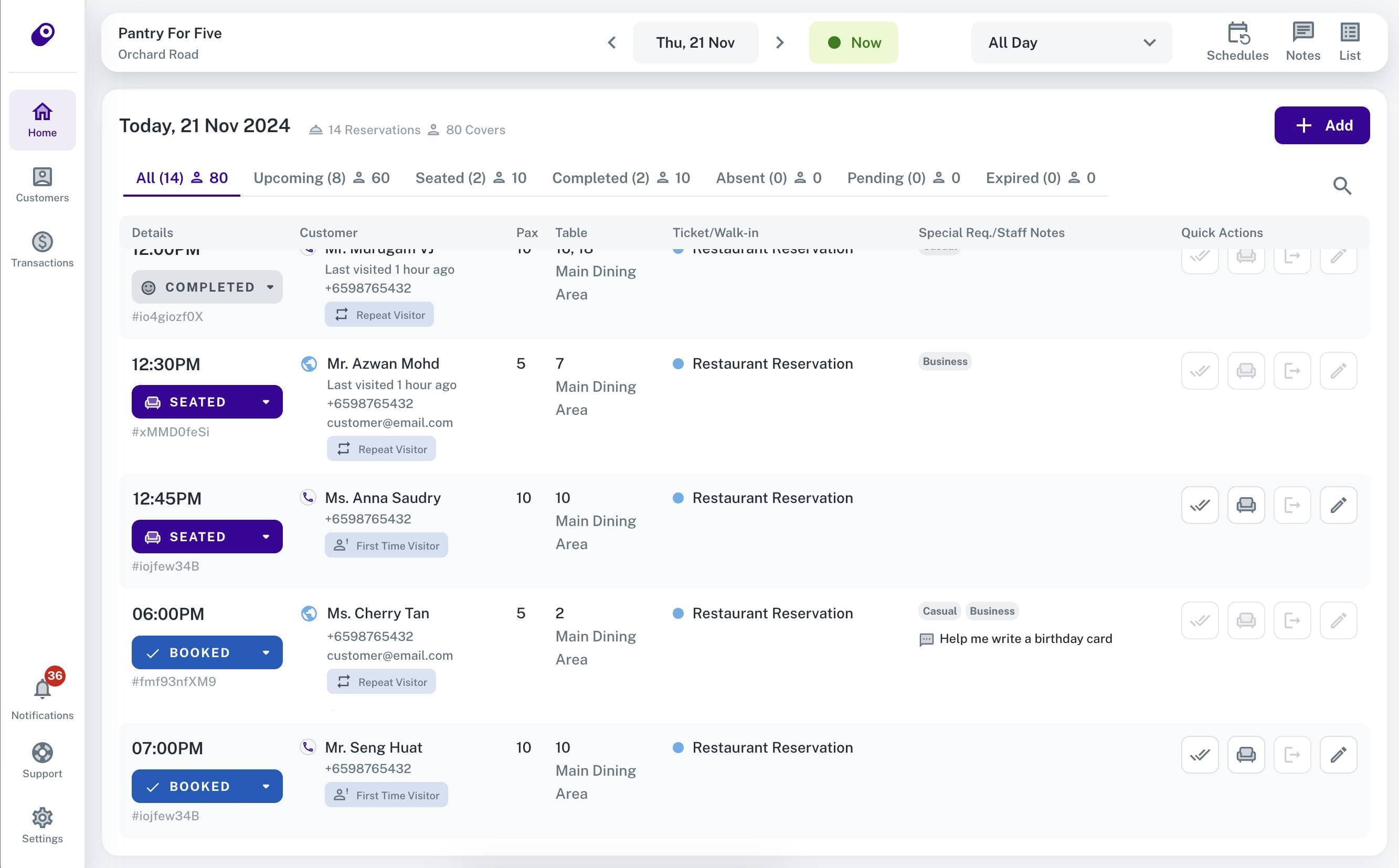 Reservation System UI