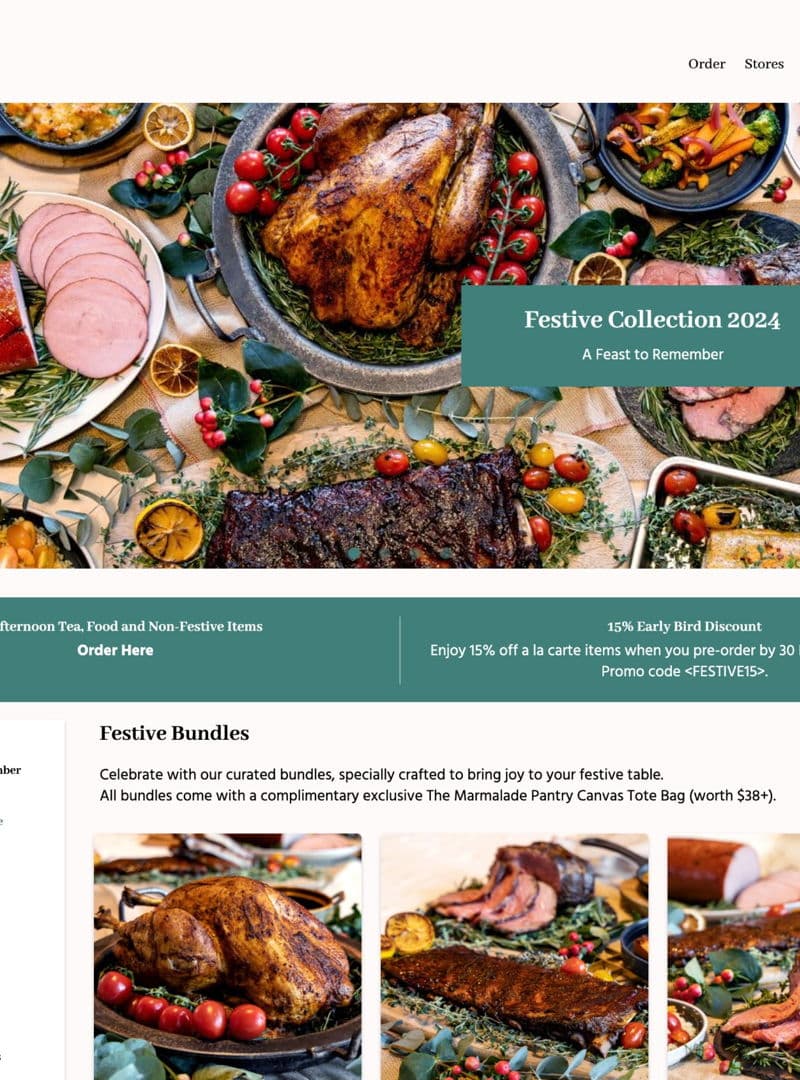 Online Ordering Desktop View