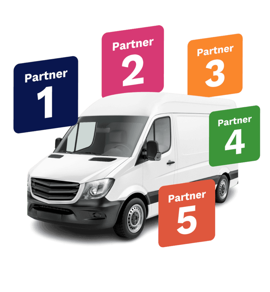 Delivery tracking interface showing map and vehicle.