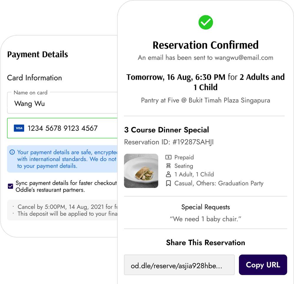 Secure Reservation System Features