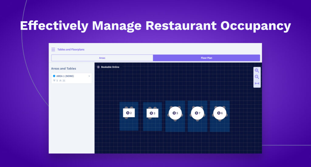 User interface of Oddle’s free restaurant reservation system, showing the customisable floor plan that merchants can use.