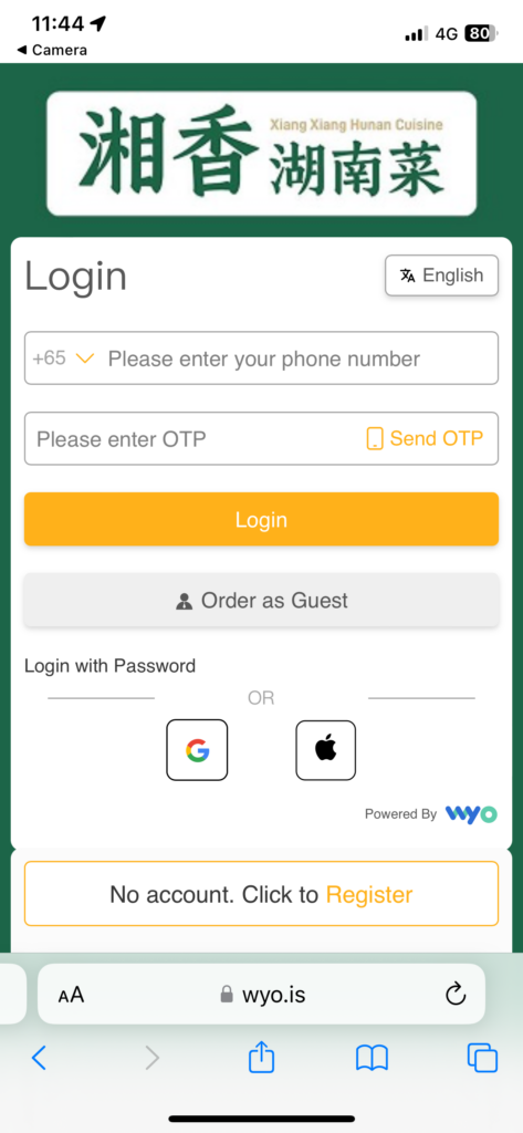 Easy enrolment with phone & OTP. Customers have an option to order as Guest